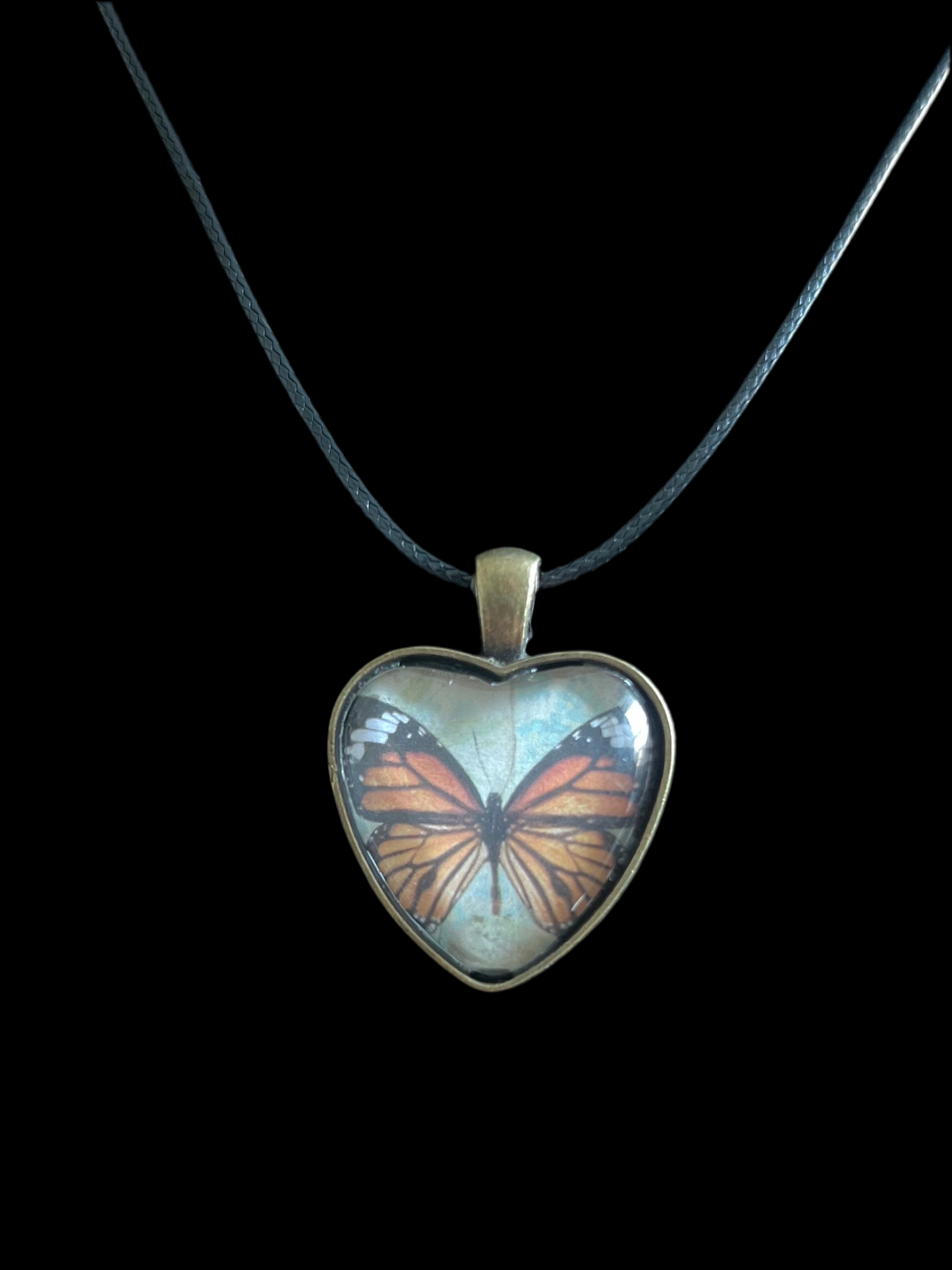 Handmade vintage vibes butterfly pendant necklace